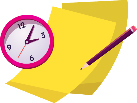 Uhr mit 2 Notizeiten und Stift